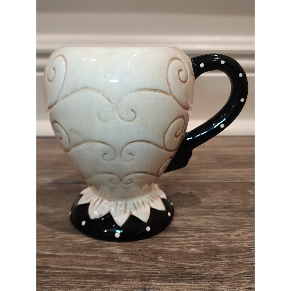 Johanna Parker Transpac Heart Face Mug Black White Red Hand Wash Only Valentine - Picture 4 of 5